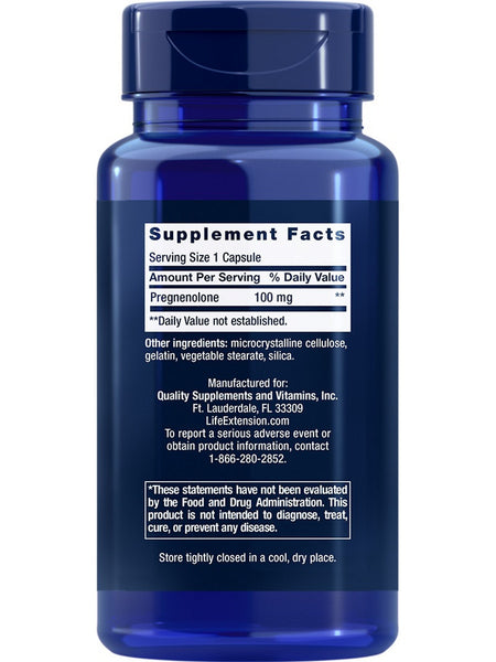 Life Extension, Pregnenolone, 100 mg, 100 capsules