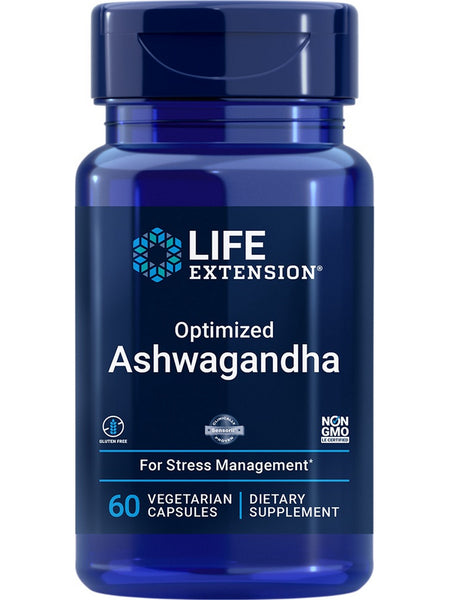 Life Extension, Optimized Ashwagandha, 60 vegetarian capsules