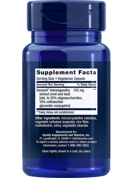 Life Extension, Optimized Ashwagandha, 60 vegetarian capsules