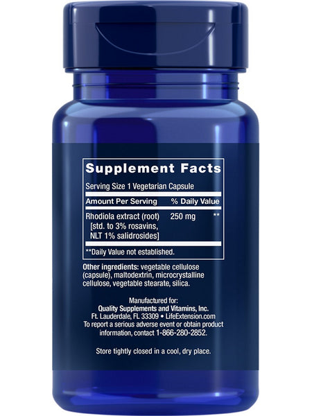 Life Extension, Rhodiola Extract, 250 mg, 60 vegetarian capsules