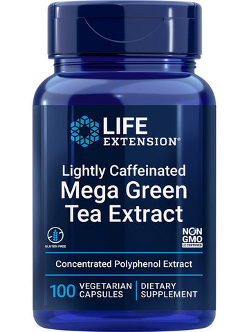 Life Extension, Lightly Caffeinated Mega Green Tea Extract, 100 vegetarian capsules