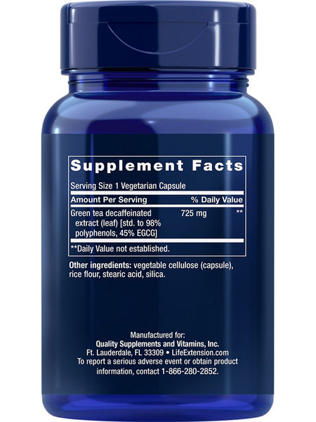 Life Extension, Decaffeinated Mega Green Tea Extract, 100 vegetarian capsules
