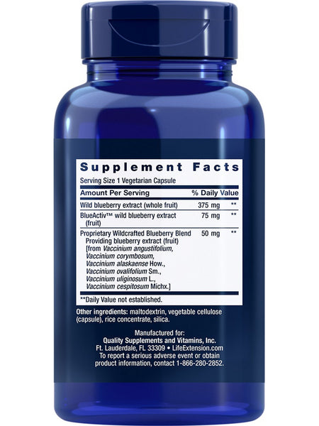 Life Extension, Blueberry Extract Capsules, 60 vegetarian capsules