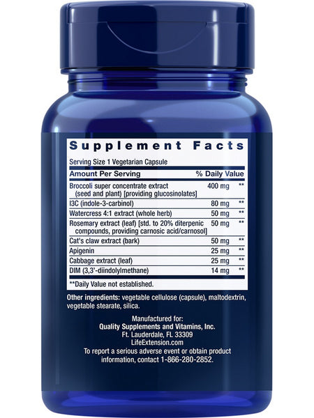 Life Extension, Triple Action Cruciferous Vegetable Extract, 60 vegetarian capsules