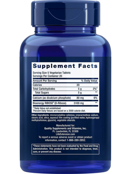 Life Extension, D-Ribose Tablets, 100 vegetarian tablets