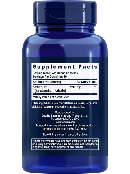 Life Extension, Strontium Caps, 750 mg, 90 vegetarian capsules