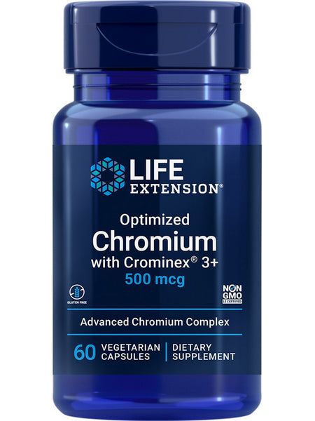 Life Extension, Optimized Chromium with Crominex® 3+, 500 mcg, 60 vegetarian capsules