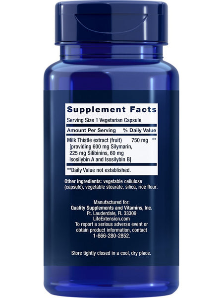 Life Extension, Milk Thistle (Silymarin-Silibinins-Isosilybin A & B), 60 vegetarian capsules