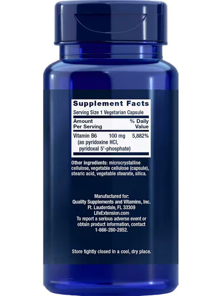 Life Extension, Vitamin B6, 100 mg, 90 Vegetarian Capsules