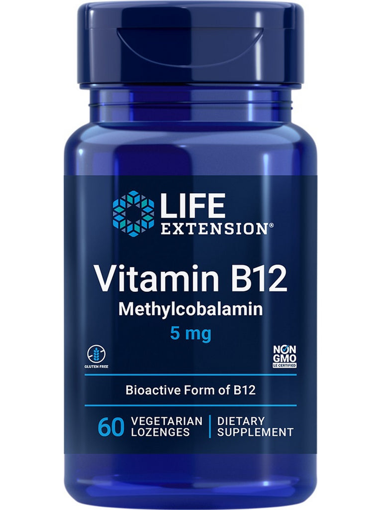 Life Extension, Vitamin B12 Methylcobalamin, 5 mg, 60 vegetarian lozenges