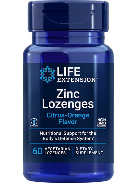 Life Extension, Zinc Lozenges, Citrus-Orange, 60 vegetarian lozenges
