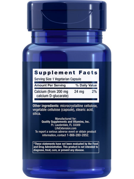 Life Extension, Calcium D-Glucarate, 200 mg, 60 vegetarian capsules