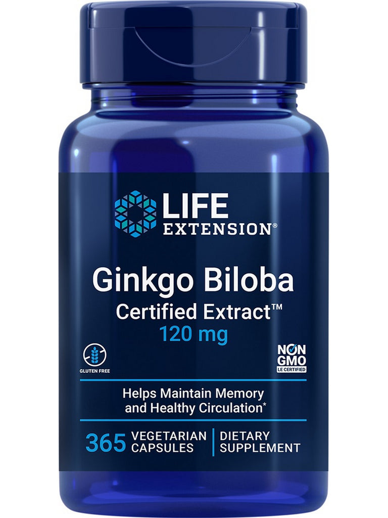 Life Extension, Ginkgo Biloba Certified Extract™, 120 mg, 365 vegetarian capsules