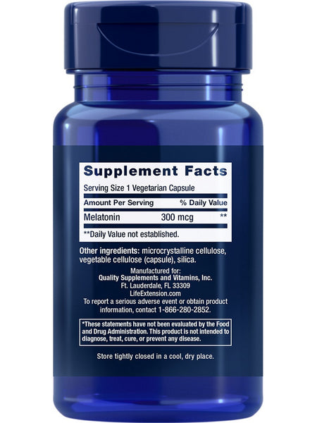 Life Extension, Melatonin, 300 mcg, 100 vegetarian capsules