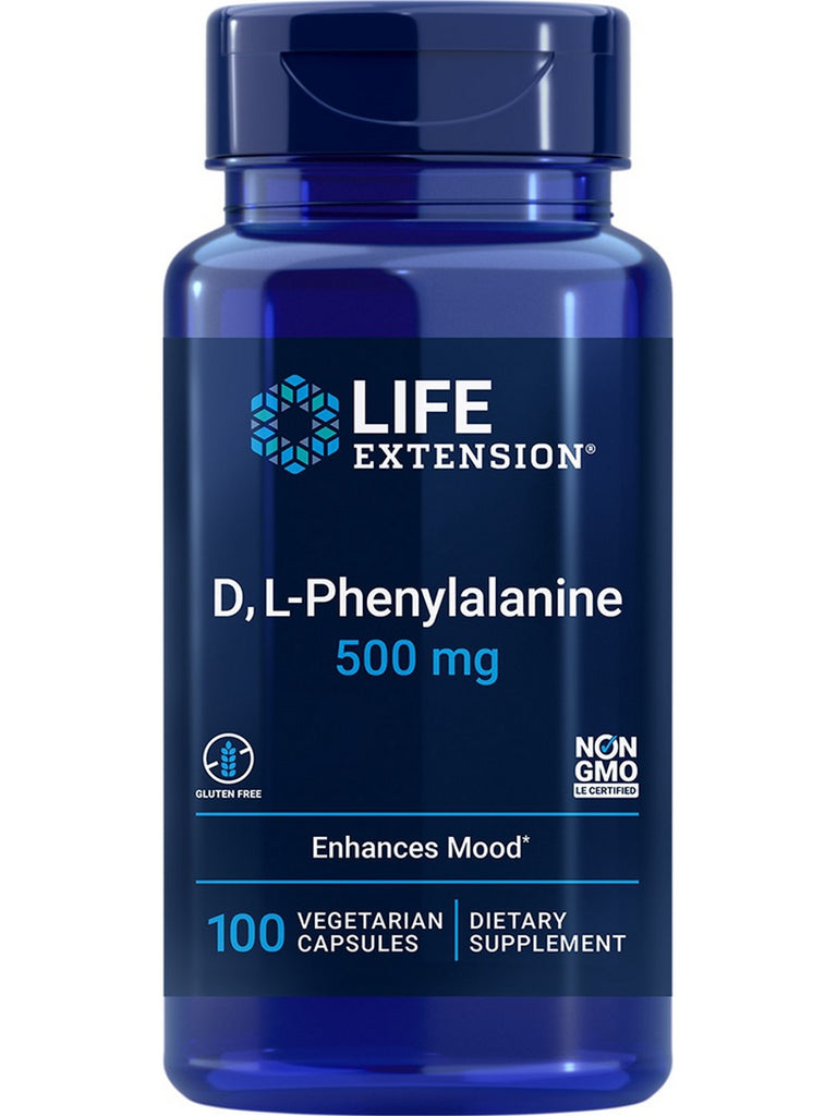 Life Extension, D, L-Phenylalanine Capsules, 500 mg, 100 vegetarian capsules