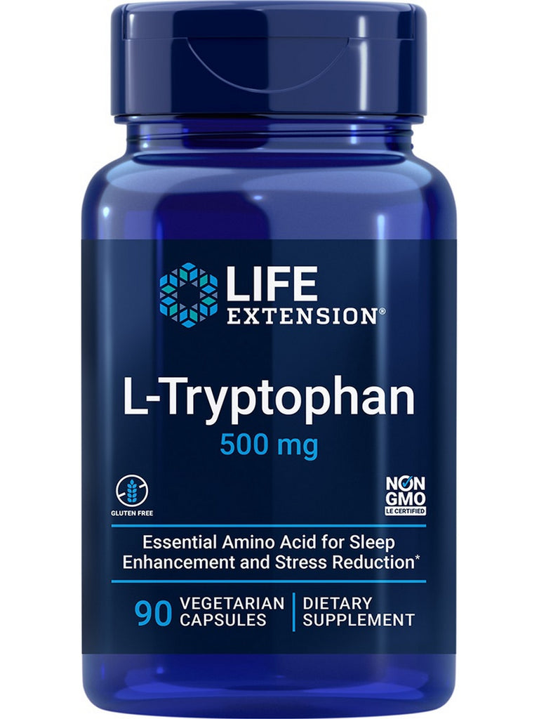 Life Extension, L-Tryptophan, 500 mg, 90 vegetarian capsules