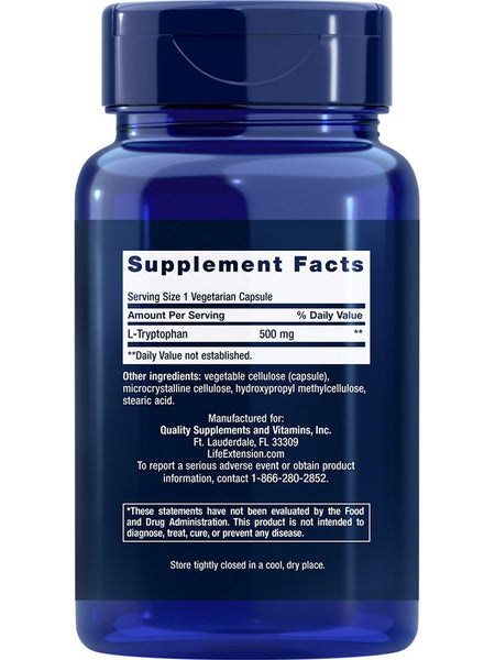 Life Extension, L-Tryptophan, 500 mg, 90 vegetarian capsules