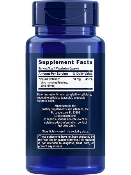 Life Extension, Zinc Caps, 50 mg, 90 vegetarian capsules
