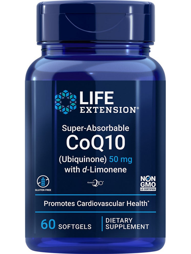 Life Extension, Super-Absorbable CoQ10 (Ubiquinone) with d-Limonene, 50 mg, 60 softgels