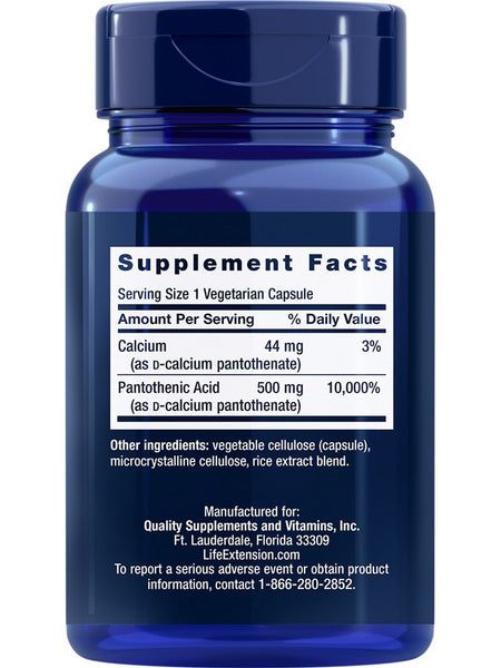 Life Extension, Pantothenic Acid, 500 mg, 100 vegetarian capsules