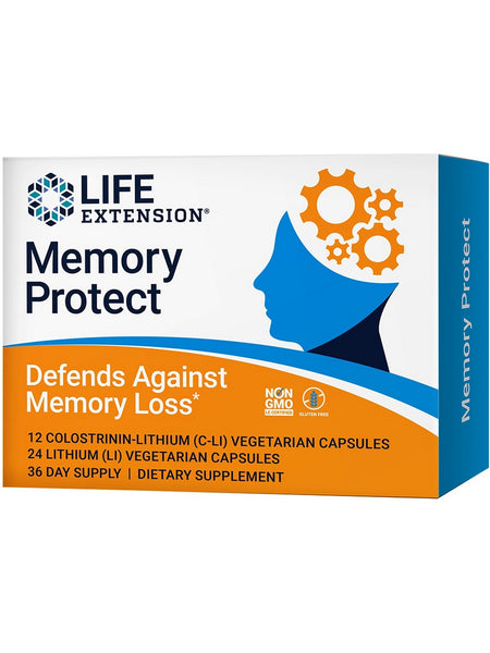 Life Extension, Memory Protect, 12 Colostrinin-Lithium (C-Li) Capsules, 24 Lithium (Li) Capsules