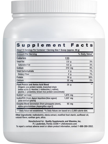 Life Extension, Wellness Code® Plant Protein Complete & Amino Acid Complex, Vanilla, 450 grams