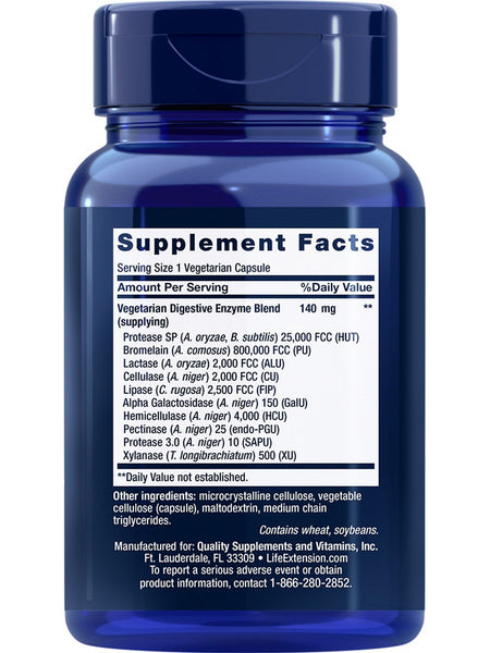 Life Extension, Enhanced Super Digestive Enzymes, 60 vegetarian capsules