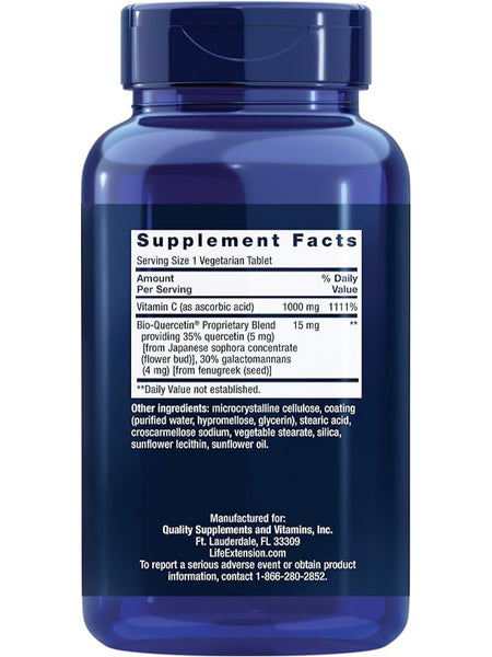 Life Extension, Vitamin C and Bio-Quercetin, 250 vegetarian tablets