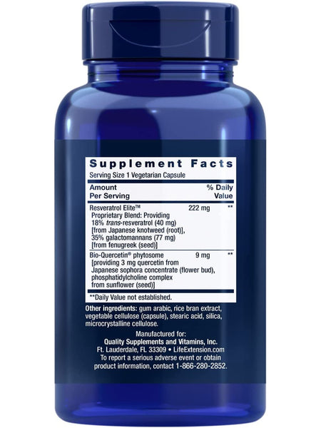 Life Extension, Optimized Resveratrol Elite, 60 vegetarian capsules