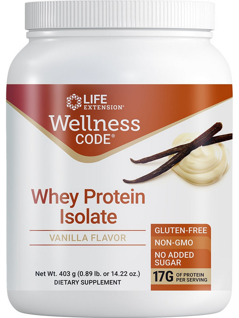 Life Extension, Wellness Code® Whey Protein Isolate, Vanilla, 403 grams