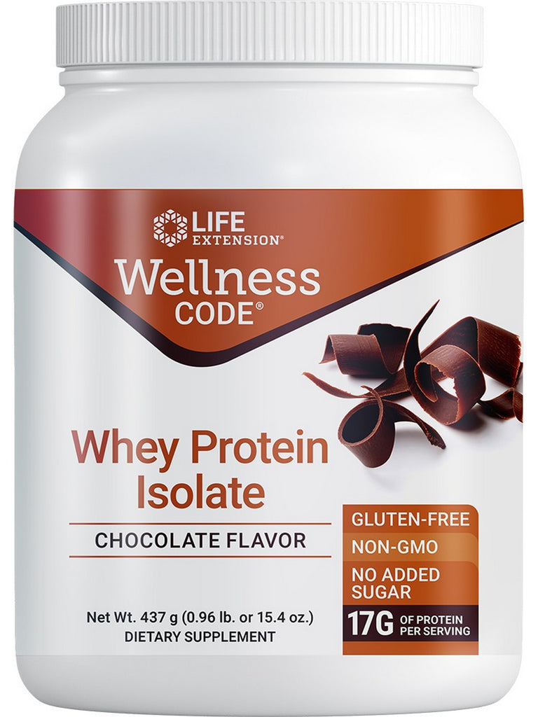 Life Extension, Wellness Code® Whey Protein Isolate, Chocolate, 437 grams