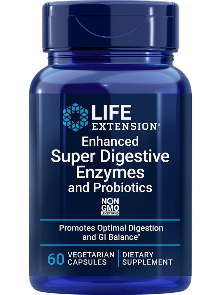 Life Extension, Enhanced Super Digestive Enzymes and Probiotics, 60 vegetarian capsules