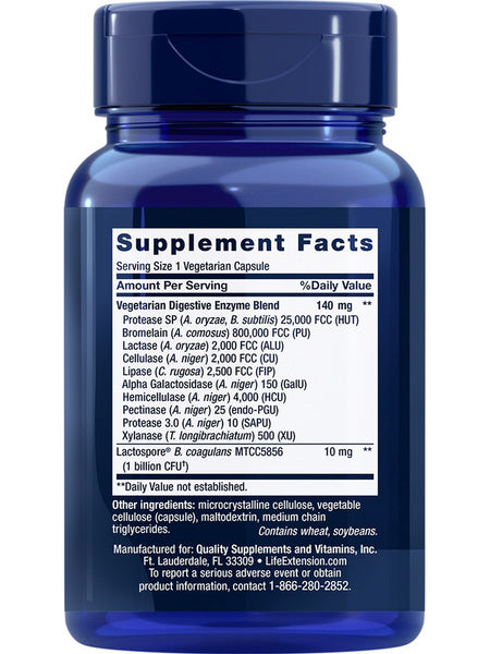 Life Extension, Enhanced Super Digestive Enzymes and Probiotics, 60 vegetarian capsules