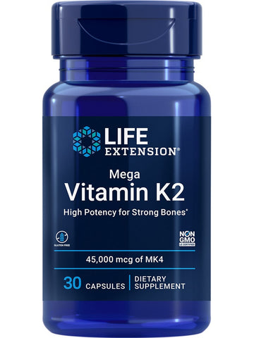 Life Extension, Mega Vitamin K2, 45000 mcg (45 mg), 30 capsules