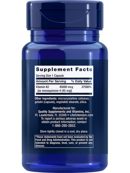 Life Extension, Mega Vitamin K2, 45000 mcg (45 mg), 30 capsules