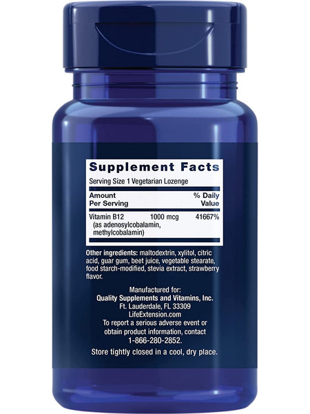 Life Extension, B12 Elite, 60 vegetarian lozenges