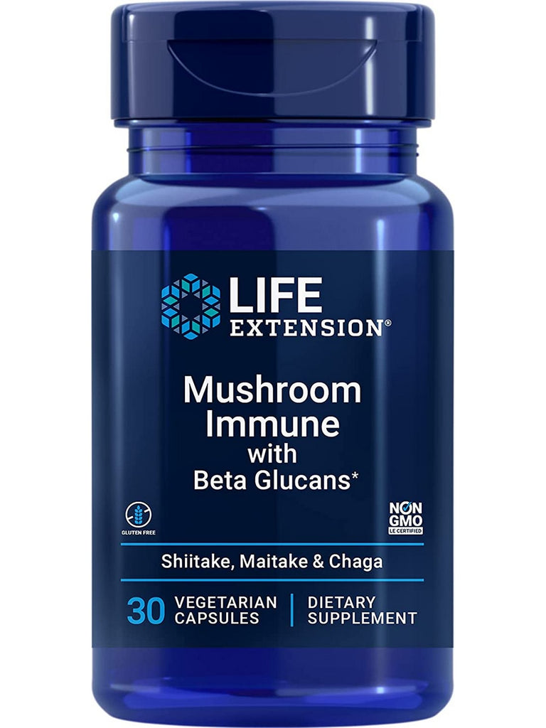 Life Extension, Mushroom Immune with Beta Glucans, 30 vegetarian capsules