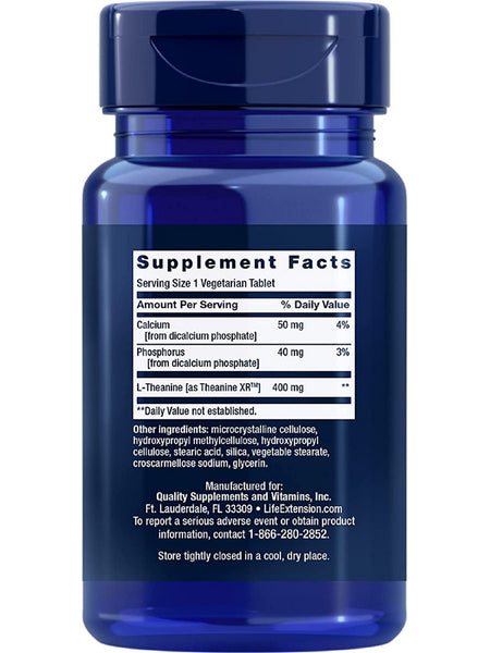 Life Extension, Theanine XR™ Stress Relief, 30 vegetarian tablets