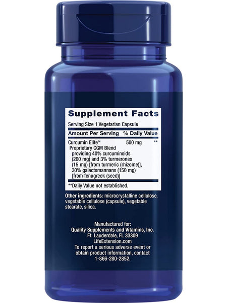 Life Extension, Curcumin Elite™ Turmeric Extract, 30 vegetarian capsules
