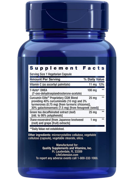 Life Extension, 7-Keto® DHEA Metabolite, 100 mg, 60 vegetarian capsules