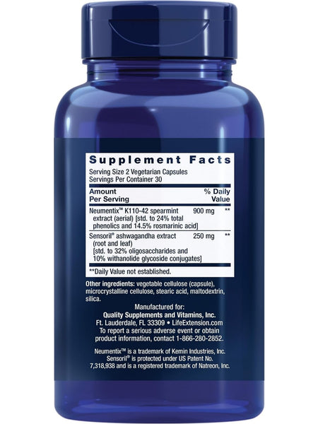 Life Extension, Ashwagandha Plus, 60 vegetarian capsules