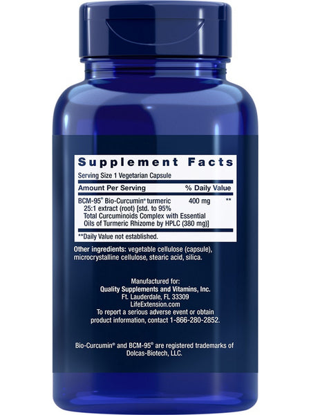 Life Extension, Super Bio-Curcumin® Turmeric Extract, 400 mg, 60 vegetarian capsules