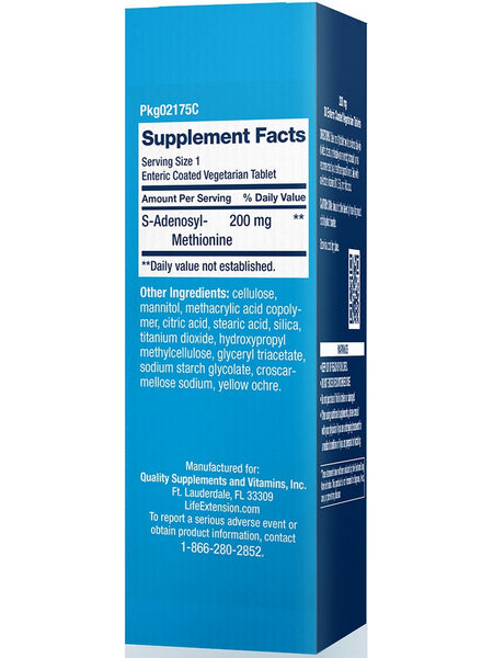 Life Extension, SAMe, 200 mg, 30 enteric-coated vegetarian tablet