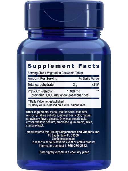 Life Extension, FLORASSIST® Prebiotic Chewable, Strawberry, 60 vegetarian chewable tablets