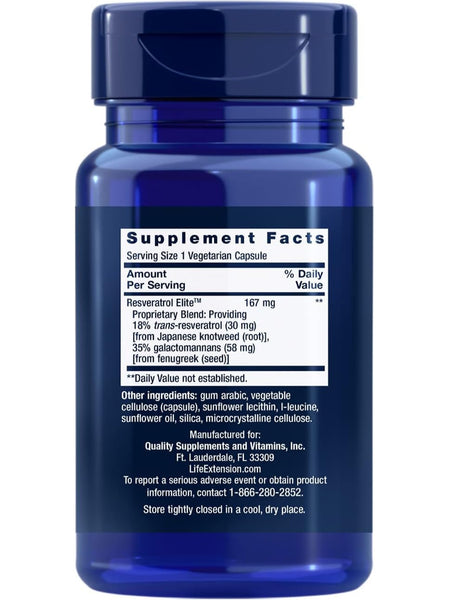 Life Extension, Resveratrol Elite, 30 vegetarian capsules