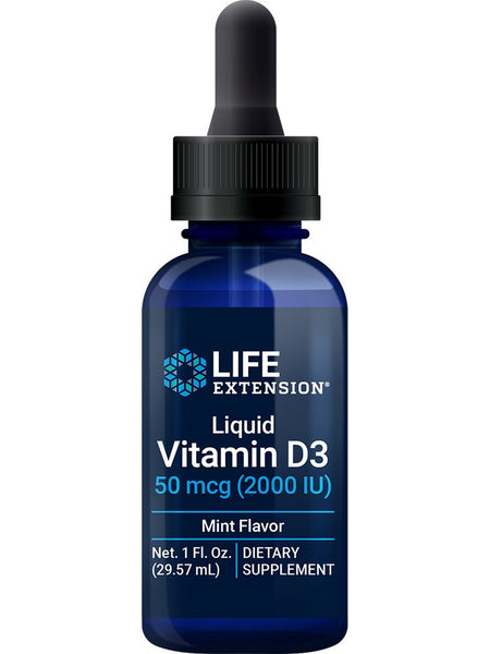 Life Extension, Liquid Vitamin D3, 50 mcg (2000 IU), Mint, 29.57 ml