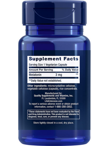 Life Extension, Melatonin, 3 mg, 60 vegetarian capsules