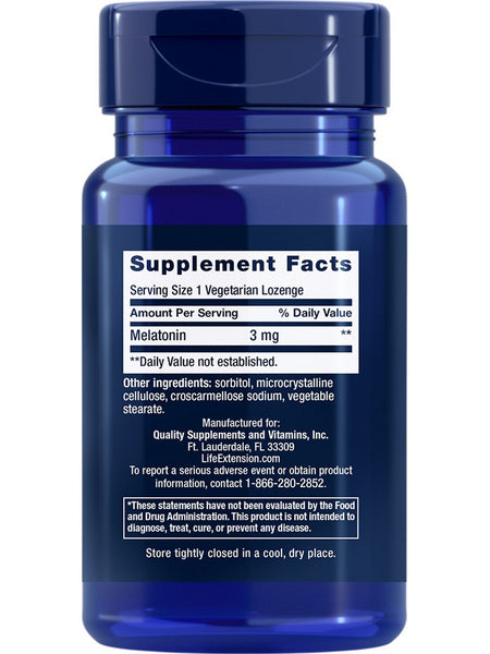 Life Extension, Melatonin, 3 mg, 60 vegetarian lozenges