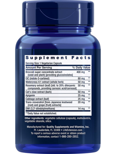 Life Extension, Triple Action Cruciferous Vegetable Extract and Resveratrol, 60 vegetarian capsules