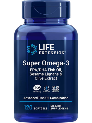 Life Extension, Super Omega-3 EPA/DHA Fish Oil, Sesame Lignans & Olive Extract, 120 softgels